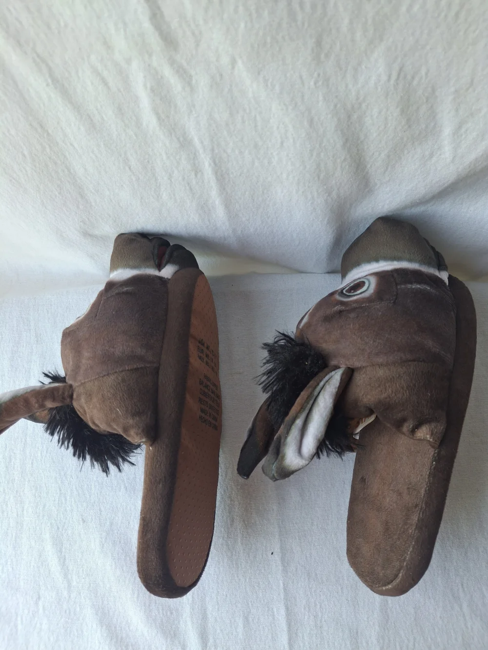 Kids Brown Donkey Plush Slippers